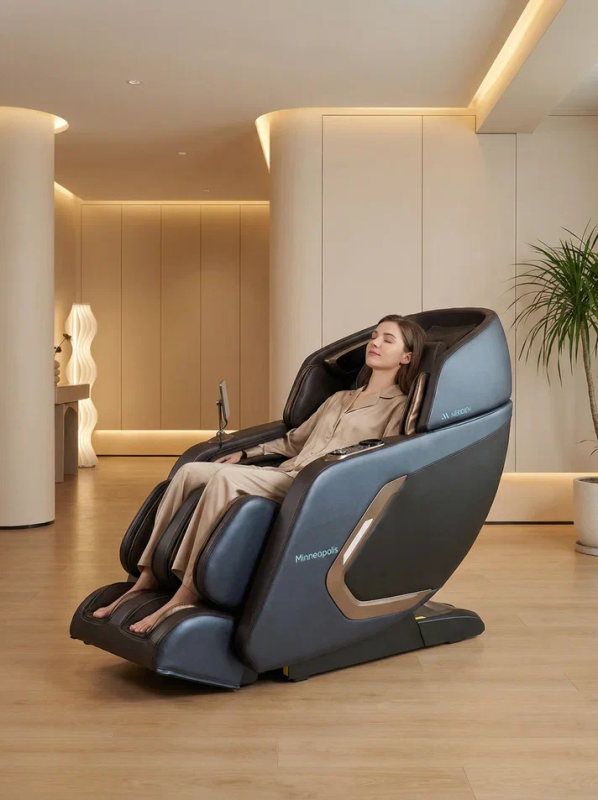 Массажное кресло Meridien Minneapolis (Brown + Dark blue) – купить, цена, отзывы