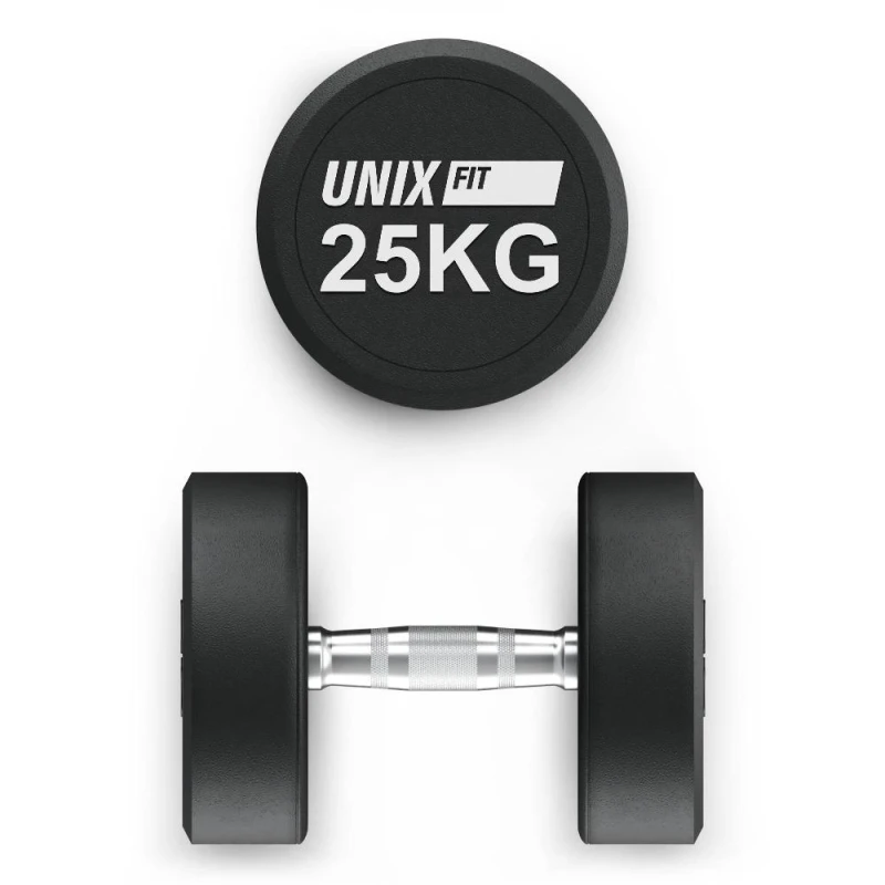 Гантель UNIX Fit PRO круглая обрезиненная 25 кг / шт.