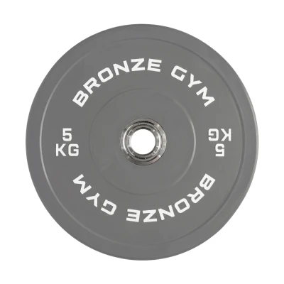 Диск олимпийский BRONZE GYM тяжелоатлетический серый 5 кг