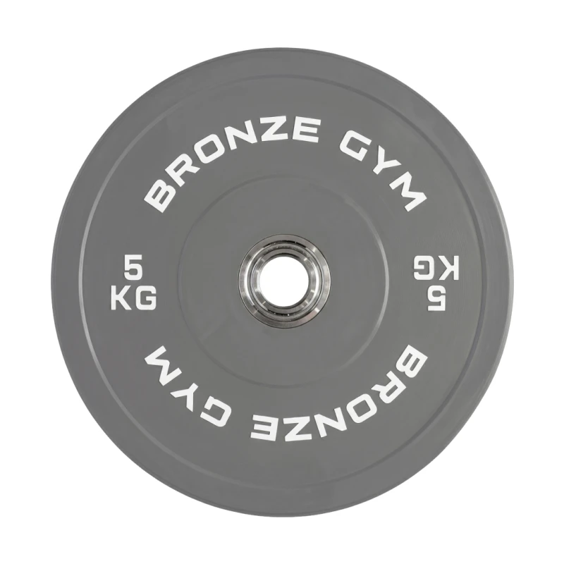 Диск олимпийский BRONZE GYM тяжелоатлетический серый 5 кг