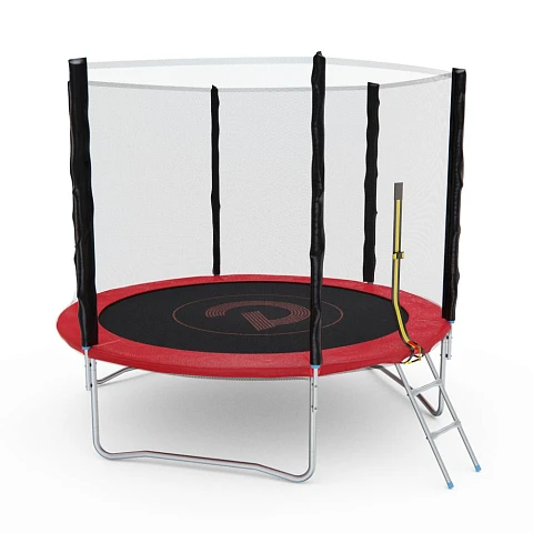 Батут с сеткой DFC PELPO 8ft с лестницей, RED