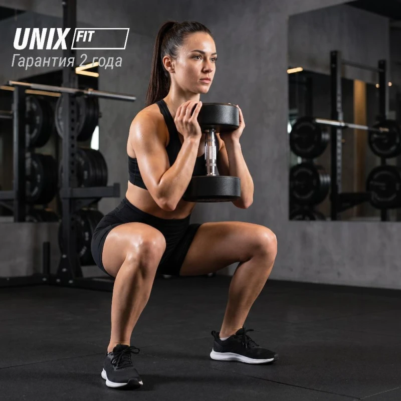Гантель UNIX Fit PRO круглая обрезиненная 25 кг / шт.