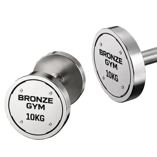 Набор стальных гантелей BRONZE GYM, 32-50 кг - 10 пар, шаг 2 кг