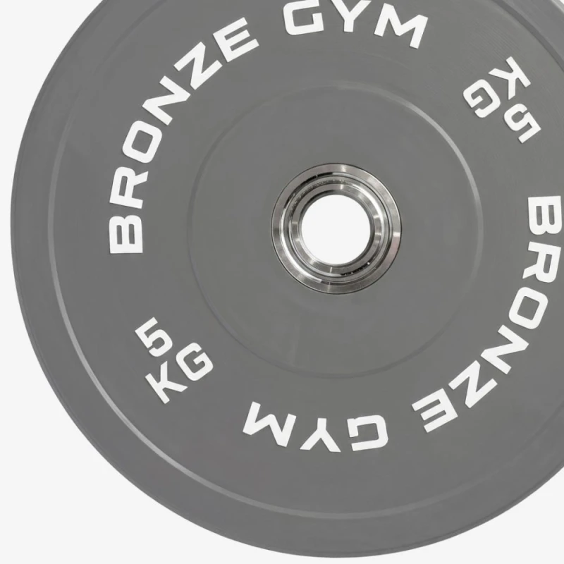 Диск олимпийский BRONZE GYM тяжелоатлетический серый 5 кг