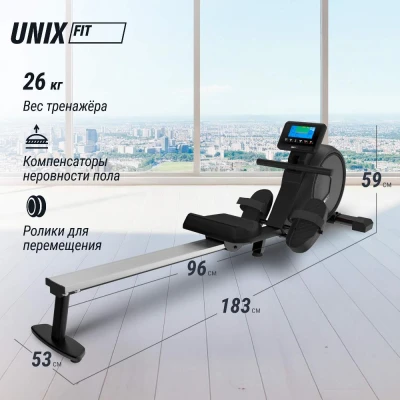 Гребной тренажер UNIX Fit Techno Rower 410E с электронной нагрузкой — купить в Туле в магазине тренажеров