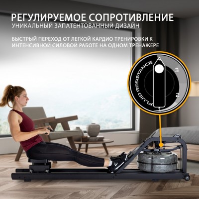 Гребной тренажер Neon Plus черный купить в Туле в магазине тренажеров