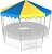 Крыша для батута UNIX Line 12 ft (366 см) синий, жёлтый