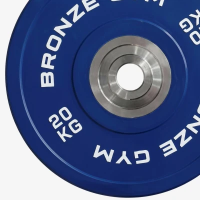 Диск олимпийский BRONZE GYM тяжелоатлетический синий 20 кг