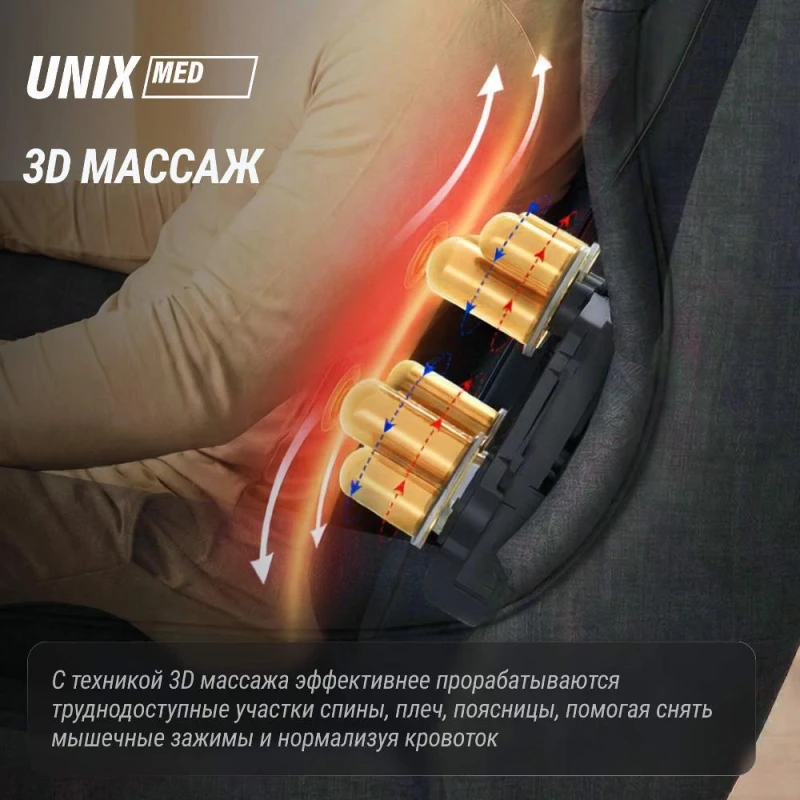 Массажная накидка UNIX Премиальная / Elite 3D Care Black купить в Туле