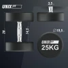 Гантель UNIX Fit PRO круглая обрезиненная 25 кг / шт.