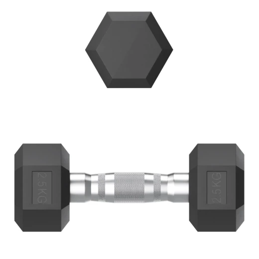 Гантель гексагональная UNIX Fit обрезиненная 2,5 кг / шт.