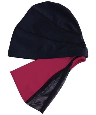 Шапочка для плавания Duplo Black/Raspberry, полиамид, для длинных волос