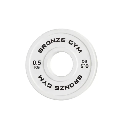 Диск олимпийский BRONZE GYM тяжелоатлетический белый 0,5 кг