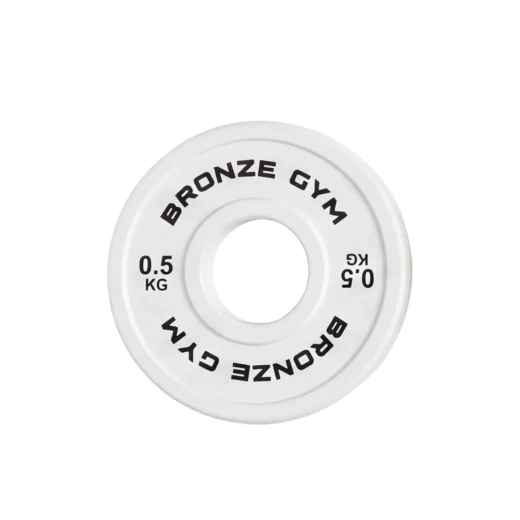 Диск олимпийский BRONZE GYM тяжелоатлетический белый 0,5 кг