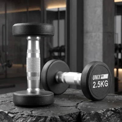 Гантель UNIX Fit PRO круглая обрезиненная 2,5 кг, 2 шт.