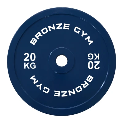 Диск олимпийский BRONZE GYM тяжелоатлетический синий 20 кг