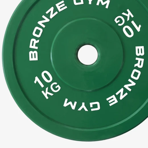 Диск калиброванный BRONZE GYM для пауэрлифтинга зеленый 10 кг