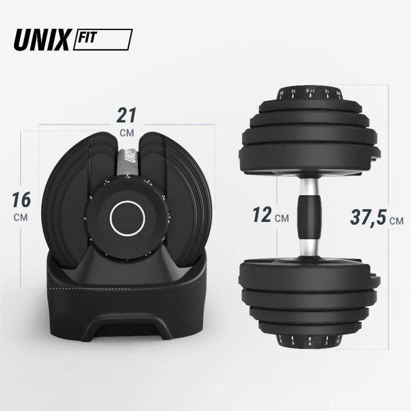 Гантель со ступенчатой регулировкой UNIX Fit 16 кг