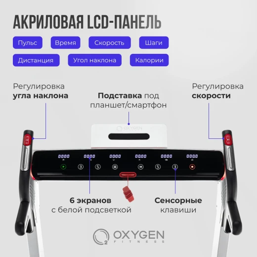 Беговая дорожка домашняя OXYGEN FITNESS M-CONCEPT SPORT (WHITE) — купить в Туле