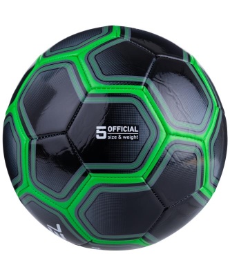Мяч футбольный Intro №5, черный/зеленый