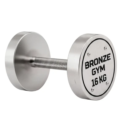 Набор стальных гантелей BRONZE GYM, 12-30 кг - 10 пар, шаг 2 кг
