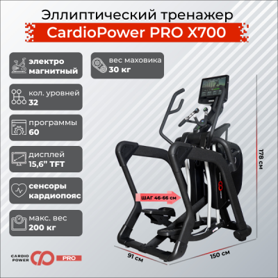 Эллиптический тренажер CardioPower PRO X700 — купить в Туле в магазине тренажеров