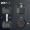 Гантель гексагональная UNIX Fit обрезиненная 20 кг / шт.
