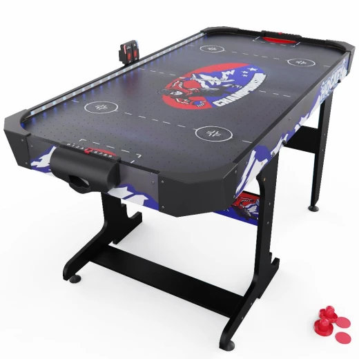 Игровой стол – аэрохоккей с подсветкой DFC Championship 53" 135 х 65 см, складной, черный