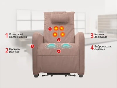 Кресло-реклайнер электрический с подъемом и массажем FUJIMO LIFT CHAIR Терра купить в Туле