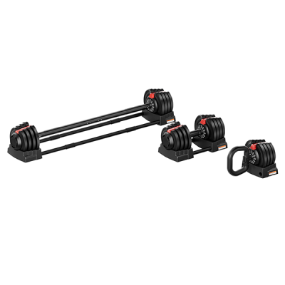 Гантель регулируемая 18кг + штанга + гиря, HYFIT, набор 3в1, D7040