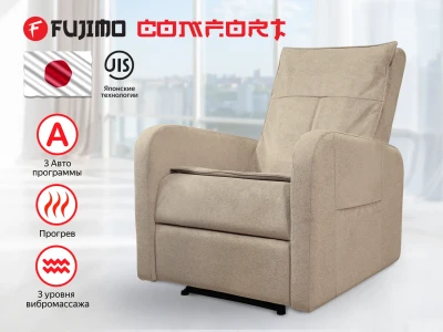 Кресло-реклайнер FUJIMO COMFORT CHAIR Ваниль — механическое с массажем, купить