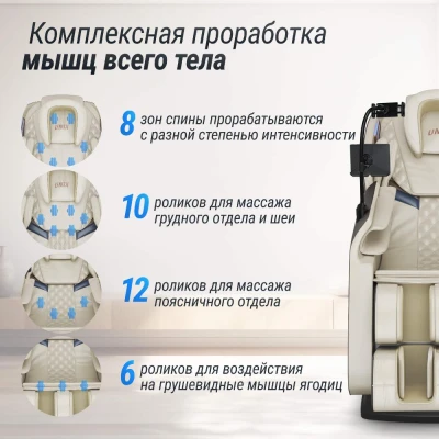 Массажное кресло UNIX Amelia Beige — купить массажное кресло Юникс Амелия бежевое