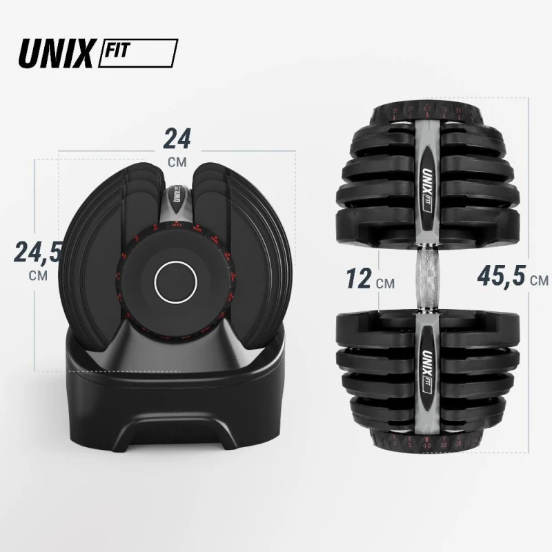 Гантель со ступенчатой регулировкой UNIX Fit 40 кг