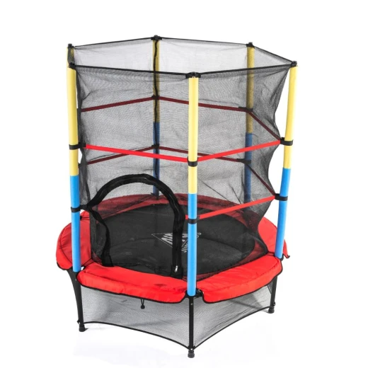 Батут DFC JUMP KIDS 55" красный с желто-синими стойками купить в Туле по низкой цене