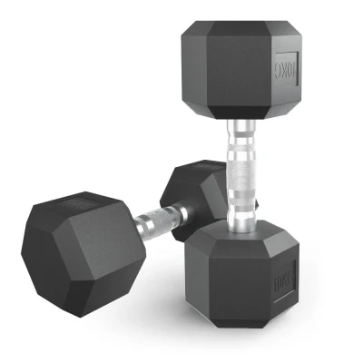 Гантель гексагональная UNIX Fit обрезиненная 10 кг, 2 шт.