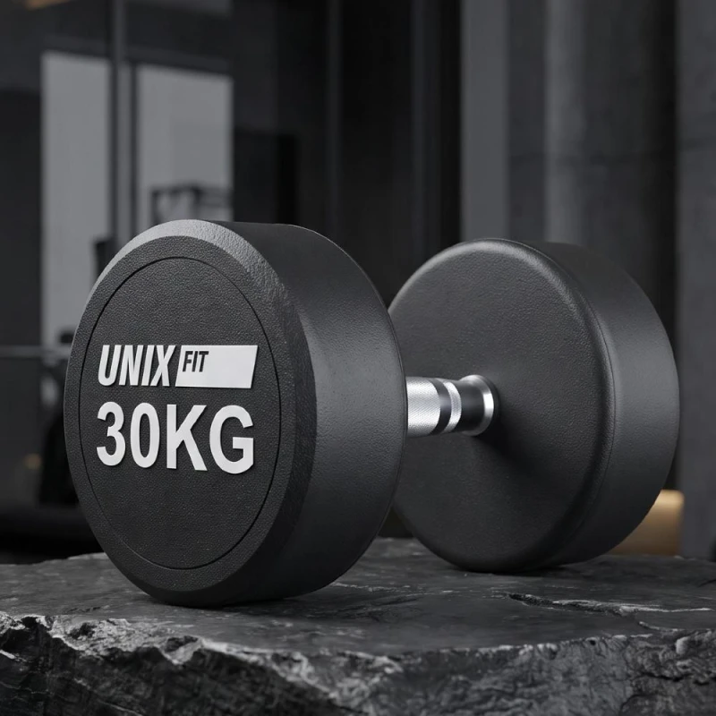 Гантель UNIX Fit PRO круглая обрезиненная 30 кг / шт.