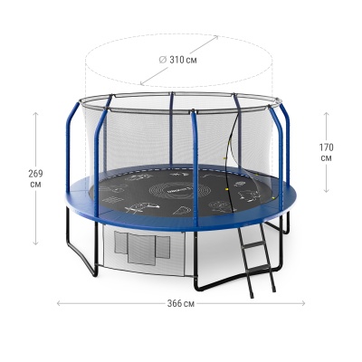 Батут UNIX Line SUPREME GAME 12 ft (blue) купить в Туле по низкой цене