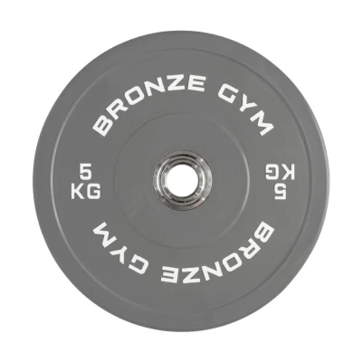 Диск олимпийский BRONZE GYM тяжелоатлетический серый 5 кг