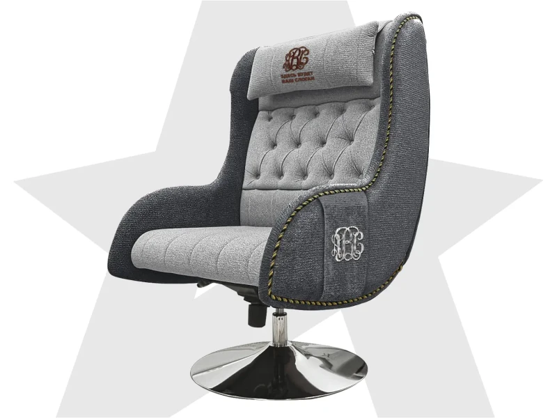 Дизайнерское кресло FUJIMO Monogram Silver Steel