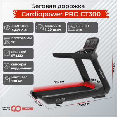 Беговая дорожка CardioPower PRO CT300 – V9E
