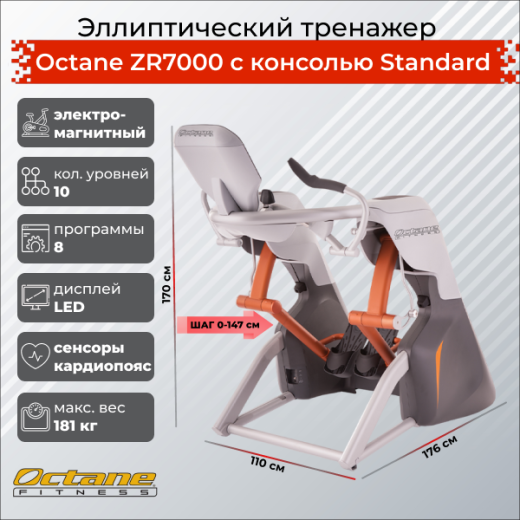Эллиптический тренажер Octane Fitness ZR7000 + PVS (Standard Console) купить в Туле — магазин тренажеров в Туле