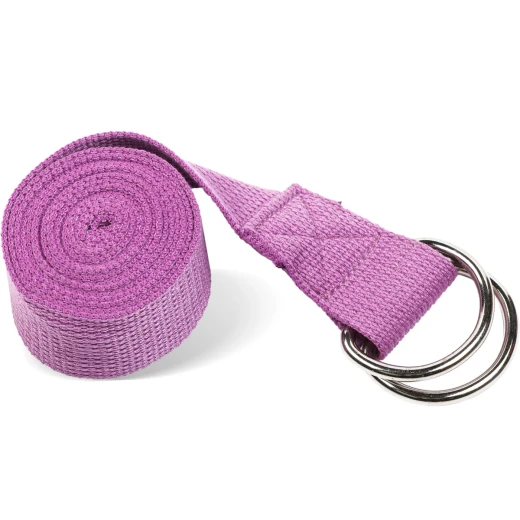 Ремень для йоги с металлическим карабином PRCTZ YOGA STRAP, фиолетовый