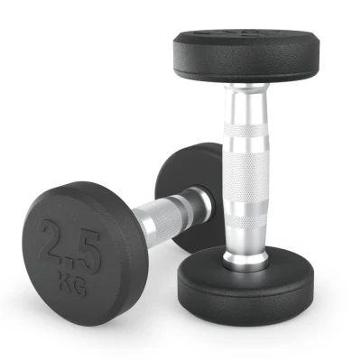Гантель UNIX Fit PRO круглая обрезиненная 2,5 кг, 2 шт.