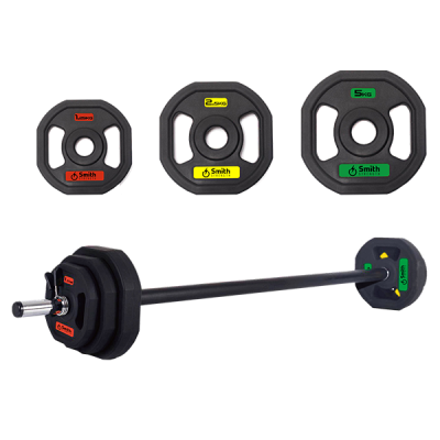 Комплект Smith PXPMS 05 - гимнастическая штанга 20кг:
 гриф с пружинным замком;
 2х5кг полеуретановый диск;
 2x2.5кг полеуретановый диск;
 2x1.25кг полеуретановый диск.