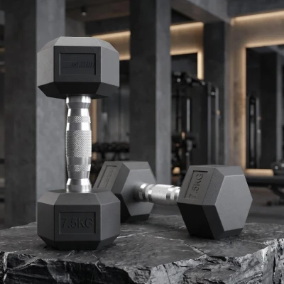 Гантель гексагональная UNIX Fit обрезиненная 7,5 кг, 2 шт.