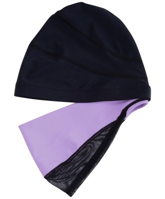 Шапочка для плавания Duplo Black/Lilac, полиамид, для длинных волос