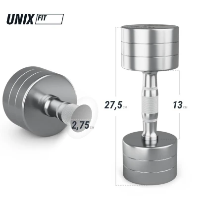 Гантель UNIX Fit PRO круглая хромированная 9 кг, 2 шт.