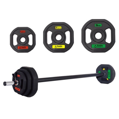 Комплект Smith PXPMS 05 - гимнастическая штанга 20кг:
 гриф с пружинным замком;
 2х5кг полеуретановый диск;
 2x2.5кг полеуретановый диск;
 2x1.25кг полеуретановый диск.