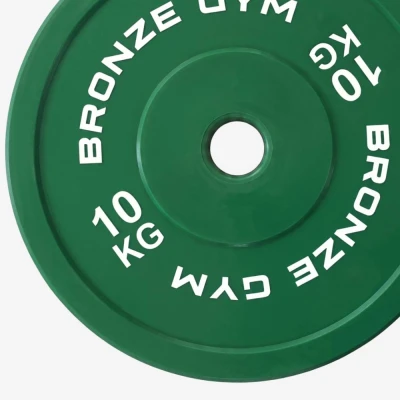 Диск олимпийский BRONZE GYM тяжелоатлетический зеленый 10 кг