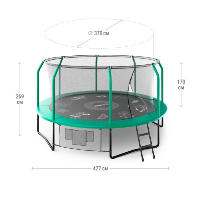 Батут UNIX Line SUPREME GAME 14 ft (Green) купить в Туле по низкой цене